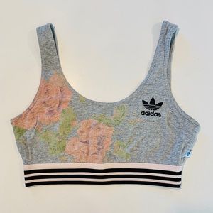 Adidas knit floral 3 stripe bralette